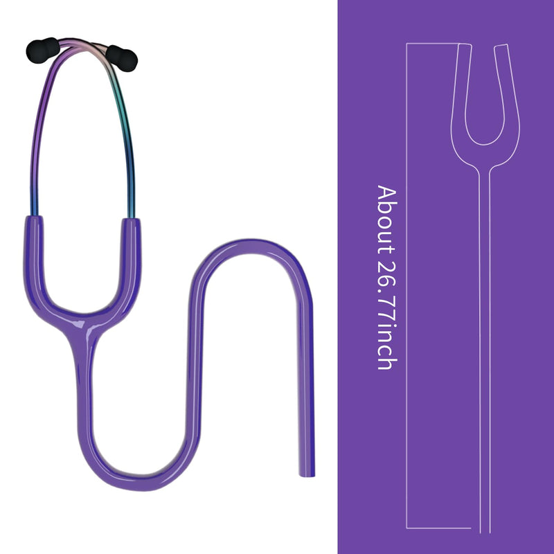 MaiWieel-Classic Stethoscope Rainbow Purple Single Head Stethoscope for Nurses Doctor,EMT Student,Home Medical, Estetoscopio Doctor Accessories Medical Supplies.Alloy Chestpiece,Soft Eartips (Rainbow Purple)
