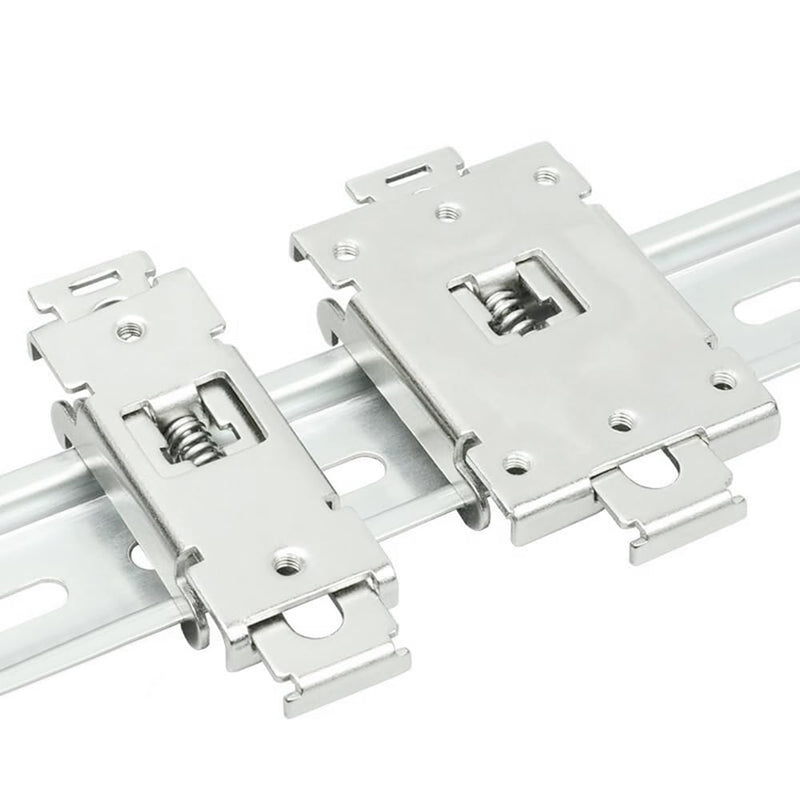 ZYAMY 2PCS Rail Mounting Bracket Metal 35mm DIN Electrical Rail Fixing Clip Adaptor 2.54x1.73 inch For Single Phase Solid State Relay Rail Mounting