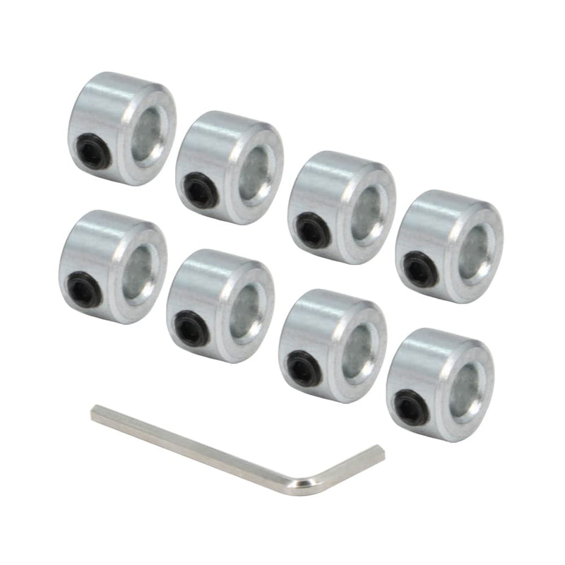 Zeberoxyz 8pcs 1/4" Bore Shaft Collars Sets-Screw Style Zinc Plated Solid Steel Lock Collars with 1/2" Outer Diameter and 5/16" Width for drive shafts, the automotive industry etc.(1/4", Zinc Plated) 1/4"