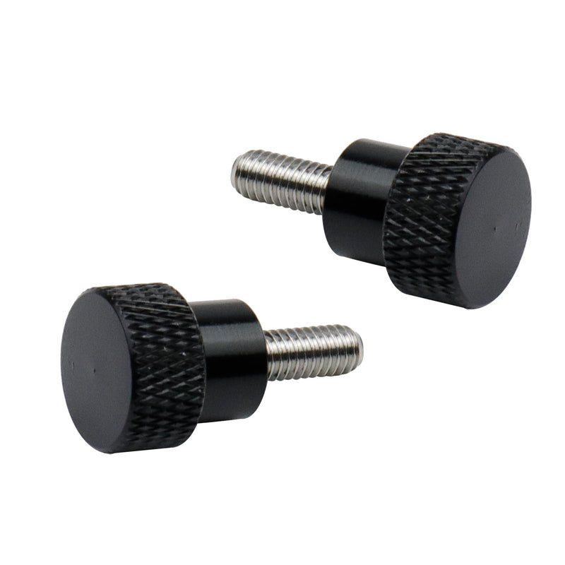 6 Pcs M4 0.39"(10mm) Threads High Head Knurled Thumb Screws Knobs Aluminum Alloy Red Knurled Shoulder Flat Tip Thumbscrew, Black 0.39"(10mm) Threads length