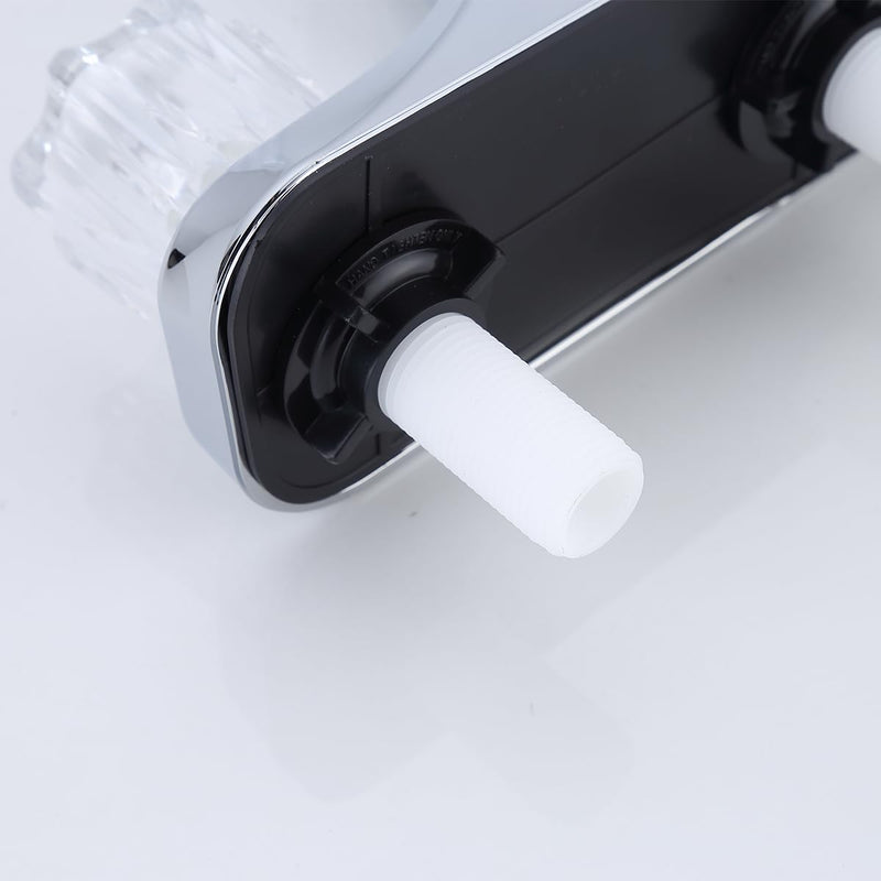Mobile Home RV Tub Shower Center-Set Faucet, 8 inch, 2-Handle, Chrome with Clear Acrylic Handles Classic