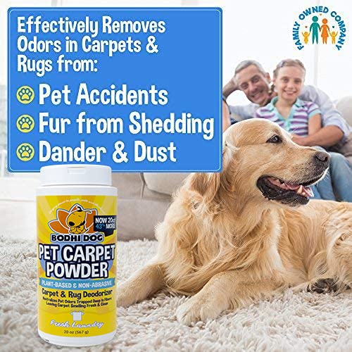 Bodhi Dog Pet Carpet Powder - Fresh Linen 20oz + Not Here Spray! 32oz Bundle