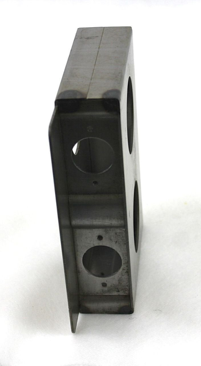 Gate Lockbox Double Hole Weldable Steel 6 7/8" x 4 1/2" x 1 1/2" Unpainted
