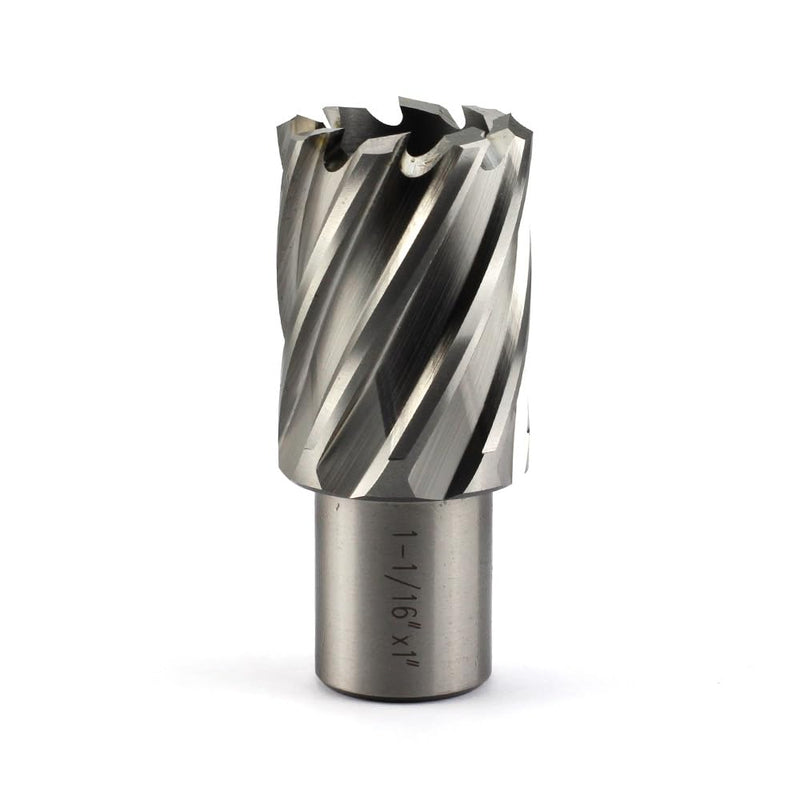 Annular Cutter JESTUOUS 1-1/16 Inch Cutting Diameter 3/4 Weldon Shank 1 Cutting Depth with Pilot Pin Slugger Bits HSS Kit for Magnetic Drill Press,1 Piece