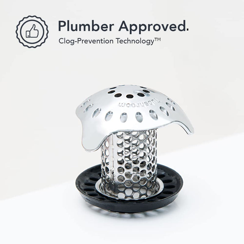 TubShroom Ultra Revolutionary Bath Tub Drain Protector Hair Catcher/Strainer/Snare Stainless Steel, 1-Pack, Silver Stainless Single