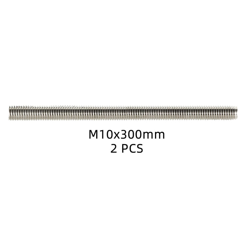 M10-1.5 x 300mm Fully Threaded Rods, Long Threaded Studs, Right Hand Threads, All Threaded Rod, 304 Stainless Steel, 2 PCS M10 x 300mm - NewNest Australia