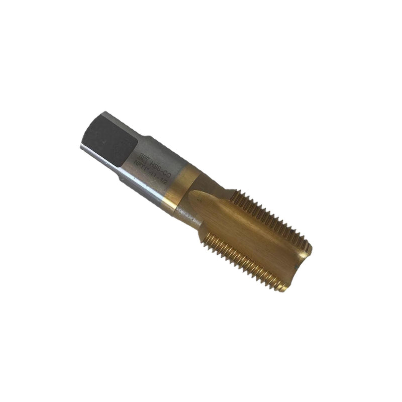 NPT Tap Pipe Thread,High Speed Steel Cobalt-Titanium Coating,Inch Straight Flute Taps – NPT Threading Tools for Pipe Work DRINYOUNG (Straight NPT1") Straight NPT1"