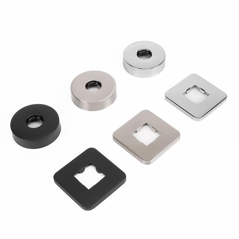 Shower Arm Flange, Stainless Steel Replacement Wall Split Flange/Escutcheon Plate Floor for Universal Standard 1/2" NPT Shower Head Arm Pipe (Round-Non Split, Brushed Nickel) Round-Non Split