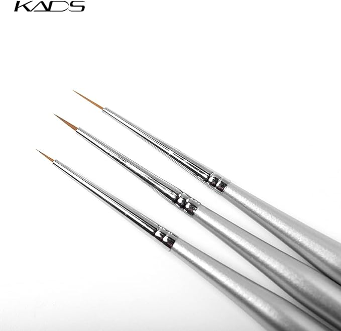 KADS Nail Liner Brushes 3pcs Set Ultra Fine Liner Brush 5.5mm 6mm 8mm Gel Nail Brush Nail Brush Painting Nail Art Tools - NewNest Australia