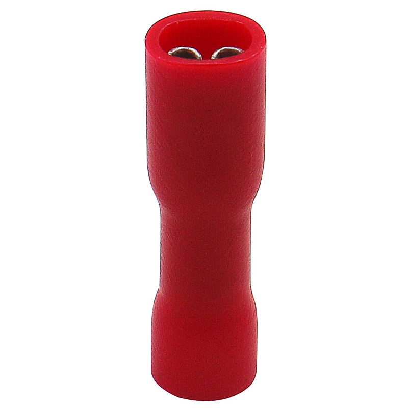 Baomain 0.11" Red Female Insulated Spade Wire Connector Electrical Crimp Terminal 18-22 AWG 2.8 x 0.5mm (100PCS) 100