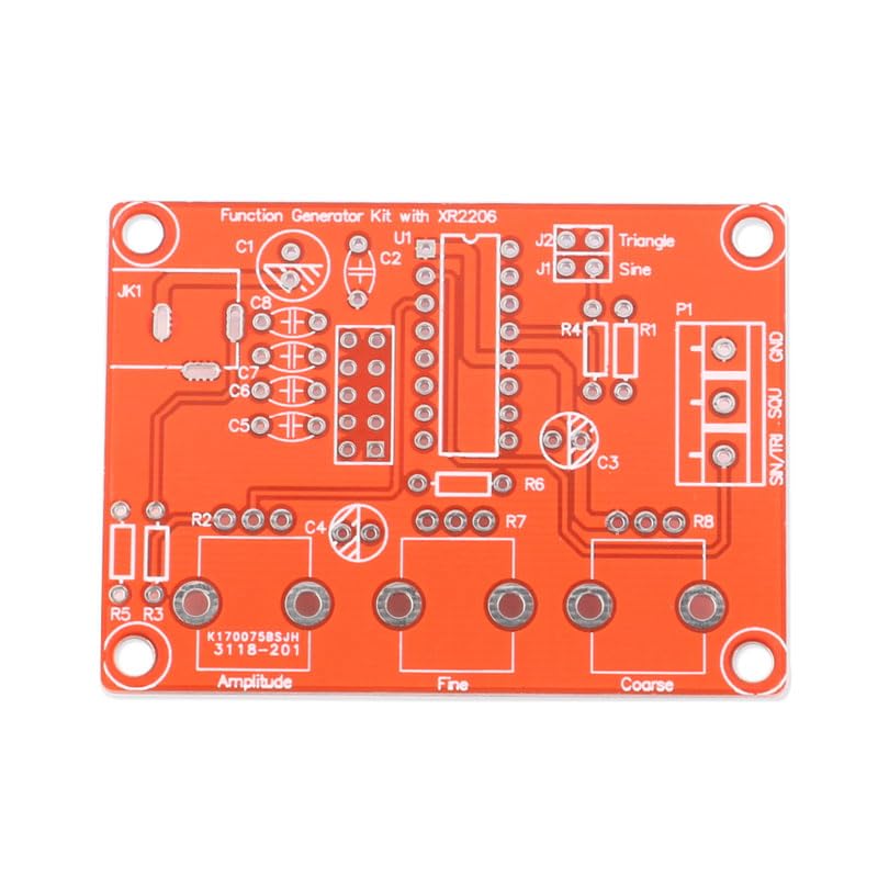 High Precision Function Signal Generator DIY Kit XR2206 Adjustable Frequency Amplitude Module Sine Triangle Square Output 1Hz-1MHz DC 9-12V
