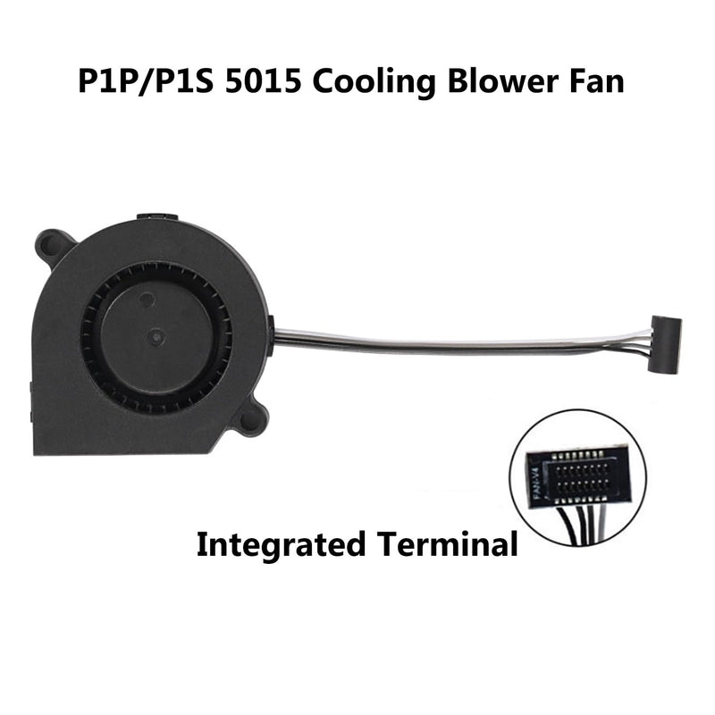 2PCS P1P/P1S DC24V Extruder Hotend Cooling Fan 5015 for Bambu Lab 3D Printer, 50x50x15mm with Dual Ball Bearing 4.08W 0.22A, Cooling Fan with Cable Line 7800 ± 10% RPM 2PCS 5015 Fan for P1P/P1S