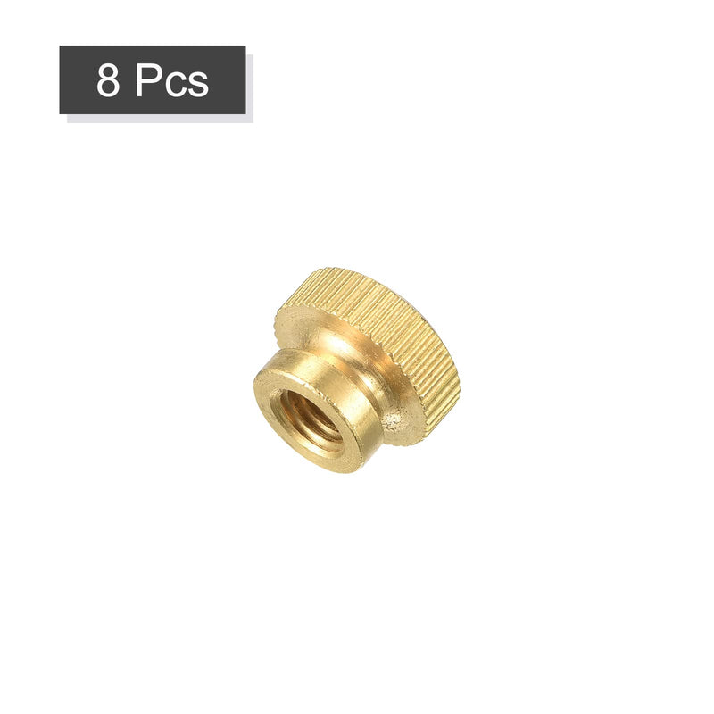 uxcell Brass Knurled Thumb Nuts, M6x1mm Round Stepped Knobs Fasteners for 3D Printer, Electronic Equipment 8Pcs 8