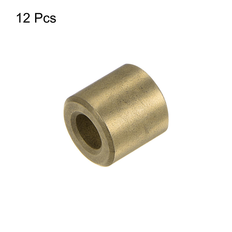 uxcell 12pcs Sleeve (Plain) Bearings 4mm Bore x 8mm OD x 8mm Length, Self-Lubricating Sintered Bronze Bushings 12