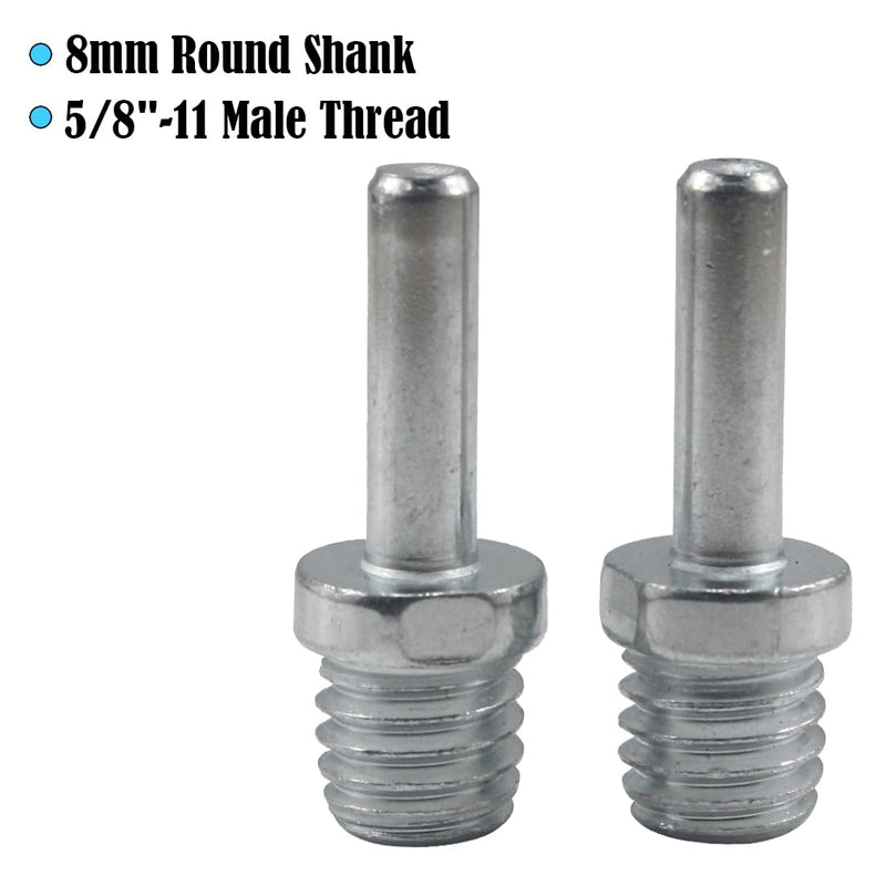 2 Pcs 5/8"-11 Male Thread to 8mm Mandrel Drill Adapter, 5/8”-11 UNC Thread to 8mm Shank for Use with Drills, Drill Press and Die Grinders
