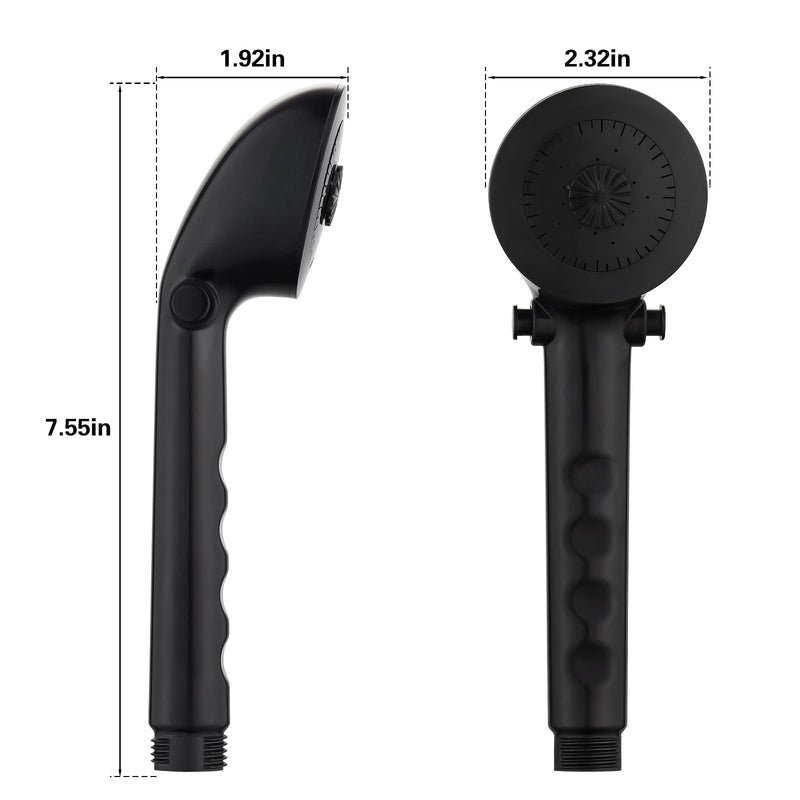 Rv Shower Faucet with Handheld Showerhead & Hose, 4 inch Shower Set Replacement, Leak & Rust Resistant for RV Camper Motorhome Travel Trailer Indoor/Outdoor Use, Black