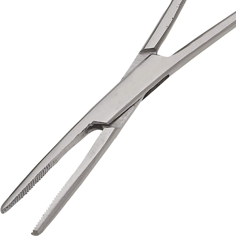 SURGICAL ONLINE 2 Piece Curved & Straight 8" Hemostat Set, Stainless Steel Locking Tweezer Clamps - Ideal Hemostats for Nurses, Fishing Forceps, Crafts and Hobby 2 Count (Pack of 1)