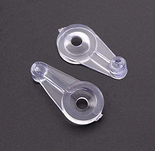 Cabinet Door Glass Retainer Clips Kit, Plastic, Clear, Offset 4mm, with Screws (Pack of 20) A