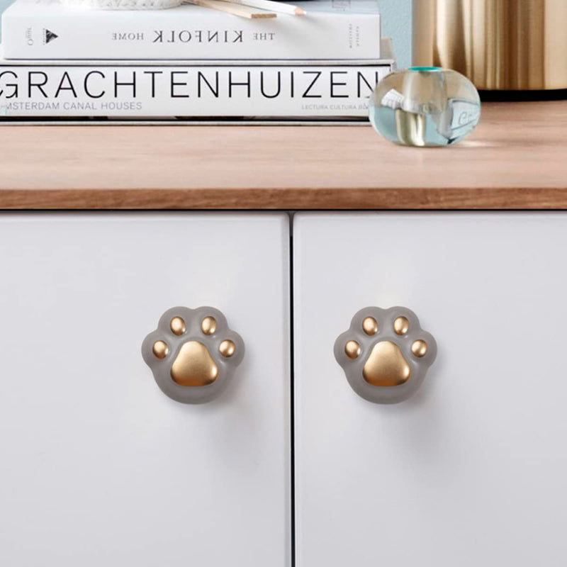Cabinet Knob, Drawer Pull, Ceramic Handles, Cupboard Knob, Drawer Pull, Ceramic Colorfull Children Handles Cabinet Knob 2PCS (Cat Paw, Pink)