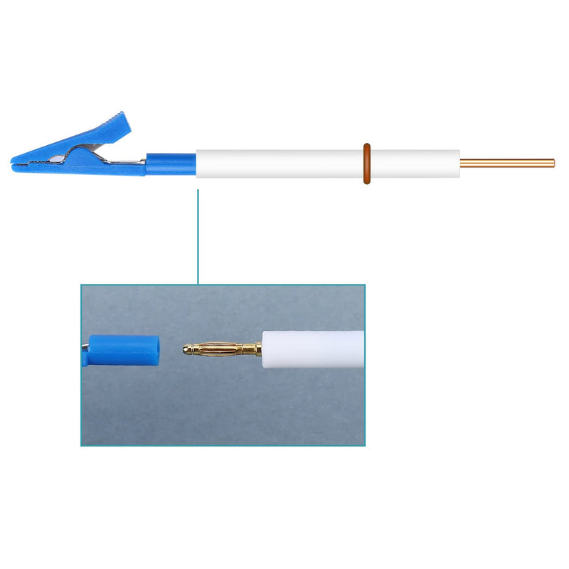 stonylab Electrode Holder Terminal, PTFE Rod for Electrode Holder PTFE Body with Plastic Protective Sleeve Electrode Holder Clamp Terminal Electrochemical Accessories