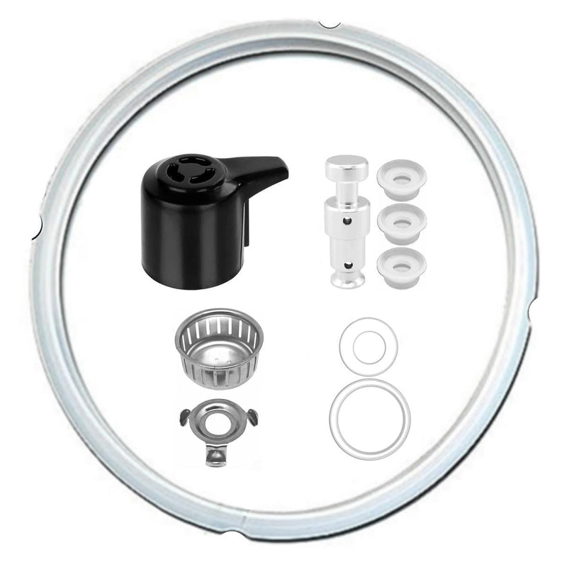 Replacement Parts Set for Instant Pot Duo 5, 6 Quart Qt IP-DUO50 IP-DUO60, Include Steam Release Handle Sealing Ring Steam Release Valve and Float Valve Seal Anti-Block Shield (Set of 10) Set of 10