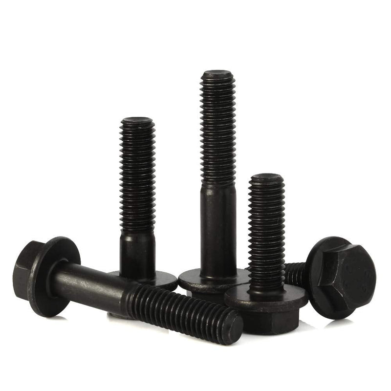 M8 x 25mm Flanged Hex Head Bolts Flange Hexagon Screws, Full Thread, Alloy Steel, Black Oxide Finish, Quantity 15 M8-1.25 x 25mm (15 PCS)