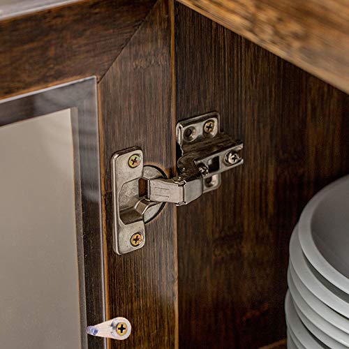Cabinet Door Glass Retainer Clips Kit, Plastic, Clear, Offset 4mm, with Screws (Pack of 20) A