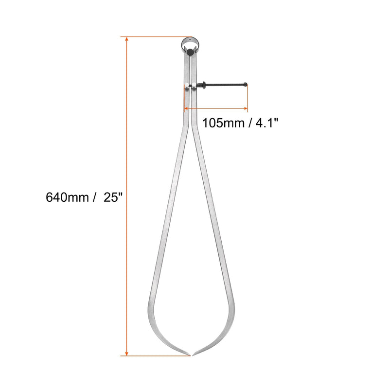 uxcell Spring Outside Caliper 25 Inch Stainless Steel Adjustable Spring Caliper Bent-Leg for Wood Turning Lathe Projects
