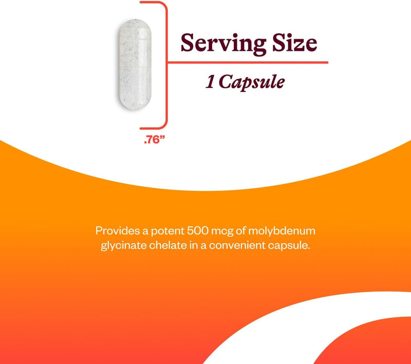 Seeking Health Molybdenum 500 – Molybdenum Glycinate Chelate – Supports Metabolism and Iron Utilization* - Metabolism Supplement - 90 Vegetarian Capsules - NewNest Australia