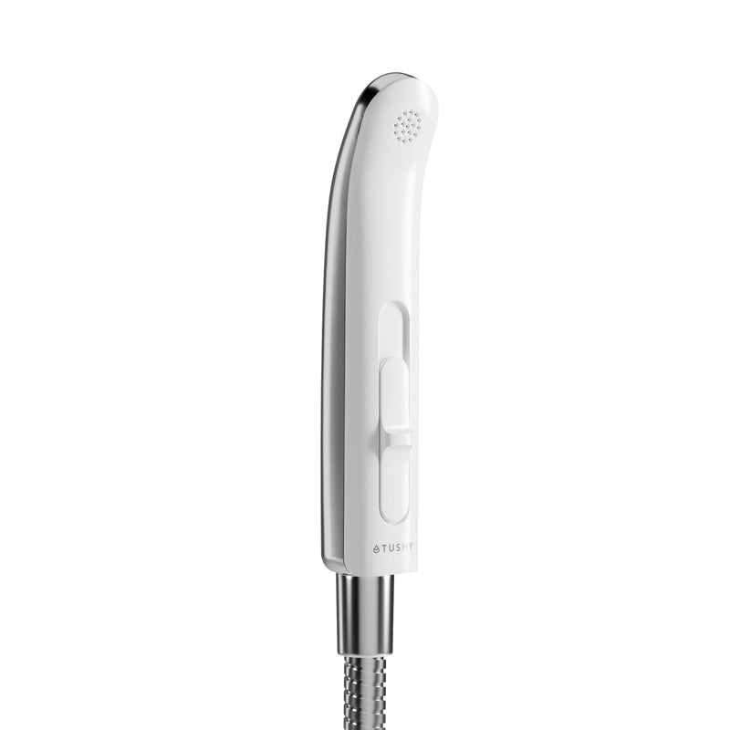 TUSHY Handheld Bidet Sprayer for Toilet with Adjustable Water Pressure | Ergonomic, Leak-Proof Brass Shutoff Valve, 47-inch Flexible Stainless Steel Hose, Toilet Tank or Wall Mount