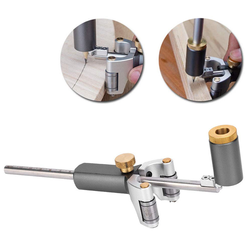 Marking Wheel Marking Draw Circle Linear Arc Scriber Tool Dual-Purpose Sliding Mark Scraper for Wood Iron Metal