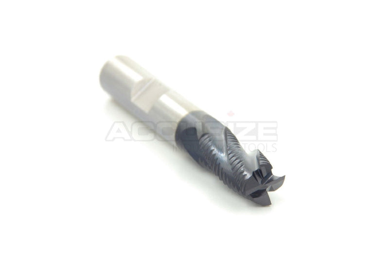 Accusize Industrial Tools 3/8'' Fine Tooth M42 8% Cobalt Tialn Roughing End Mill, 3/8'' Shk Dia, 3/4'' Flute Length, 2-1/2'' Oal, 4 Flute, 1104-0038 3/8" Dia, 3/8" Shk Dia, 3/4" Flt Length