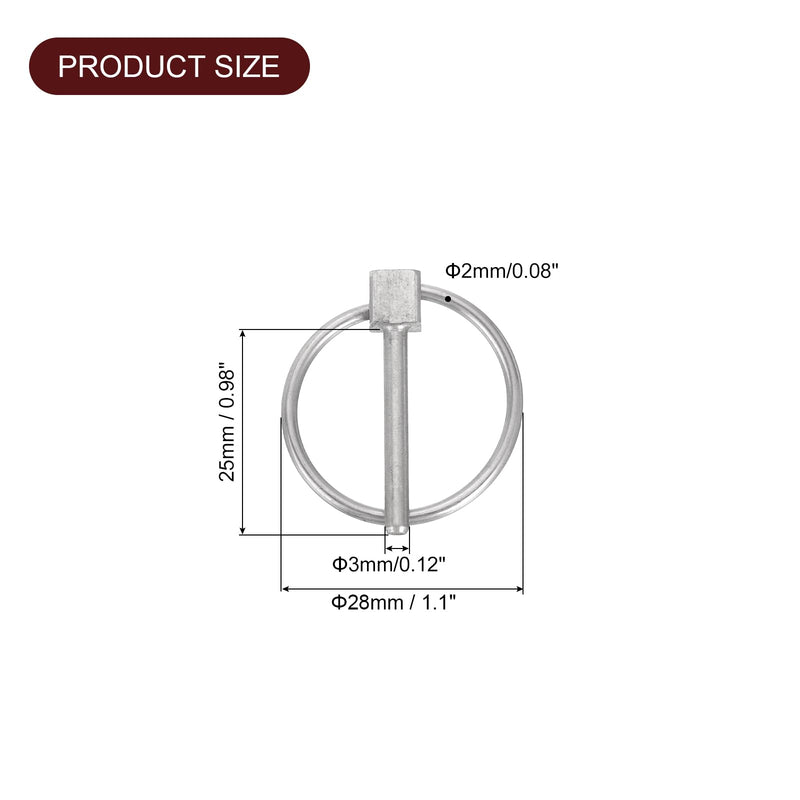 uxcell 4Pcs 1/8" x 1" Linch Pin with Ring, Stainless Steel Round Linch Pins for Boat Kayak Canoe, Trailer Trolley Trucks Mowers, Silver 1/8" x 1" 4