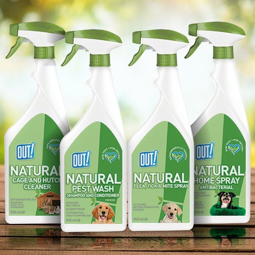 OUT! Natural Flea, Tick and Mite Treatment Spray, 500 ml - PawsPlanet Australia