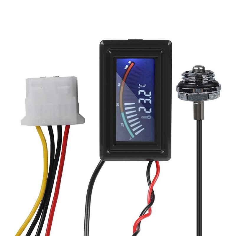 Pointer Display Thermometer with Probe, PC G1/4 Thread Water Cooling System Temperature Meter for Computer Laptop