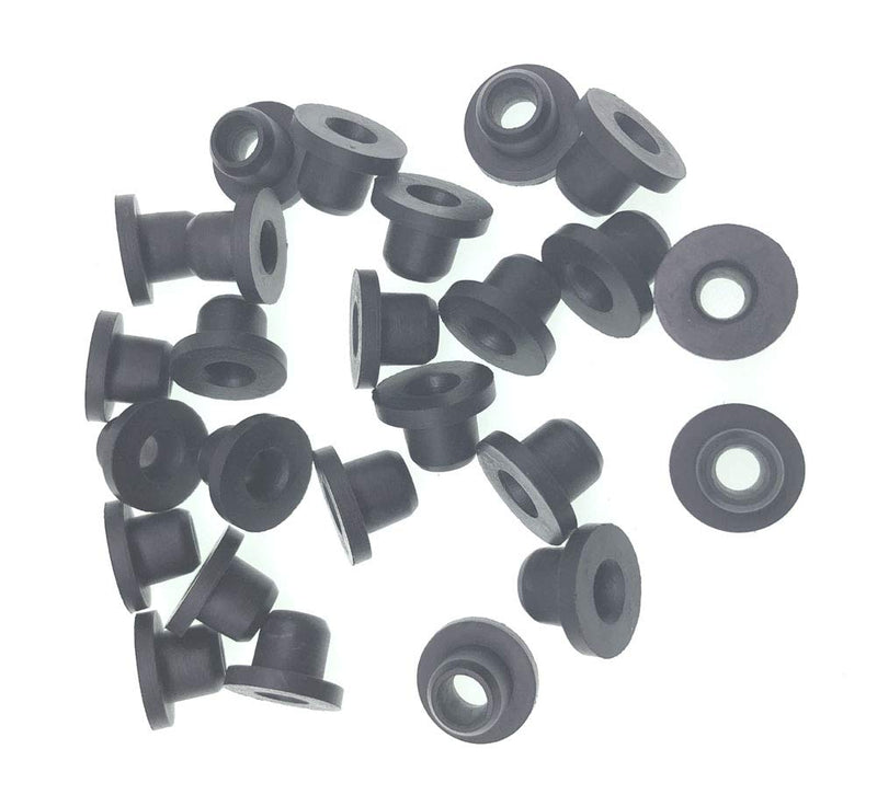 HORTIPOTS 1/4 Inch Rubber Grommet Pack of 25 Top Hat, 6 mm ID Small Tophat Grommet for OD 1/4 Inch Vinyl Rubber Tubing in Hydroponic and Irrigation Systems (Pack of 25)