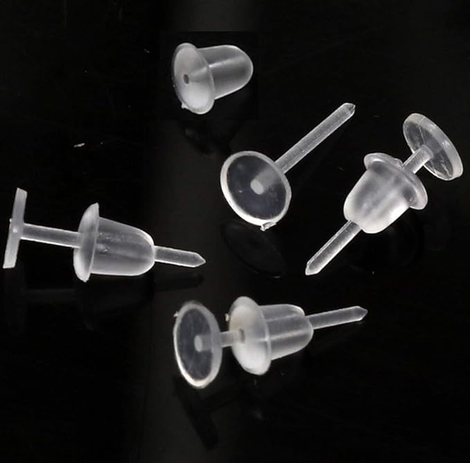 LIKENNY Secret Earrings, Resin Transparent Earrings, Accessories, Parts, Hypoallergenic, Perfect for Maintaining Piercing Holes (Set of 20) - NewNest Australia