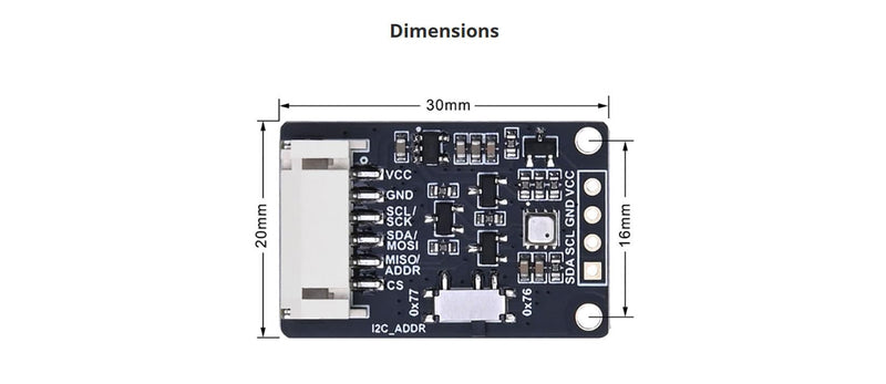 BME688 Environmental Sensor - High Accuracy Temperature, Humidity, Pressure & Gas Detector with SPI/I2C for Arduino, Raspberry Pi, ESP32