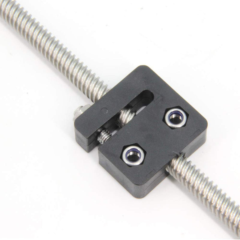 Zeberoxyz 2PCS Anti-Backlash Nut Block for 8mm Diameter, 2mm Pitch 8mm Lead POM Screw Nut for CNC and 3D Printer (8mm Lead-4-heads) 8mm Lead-4-heads