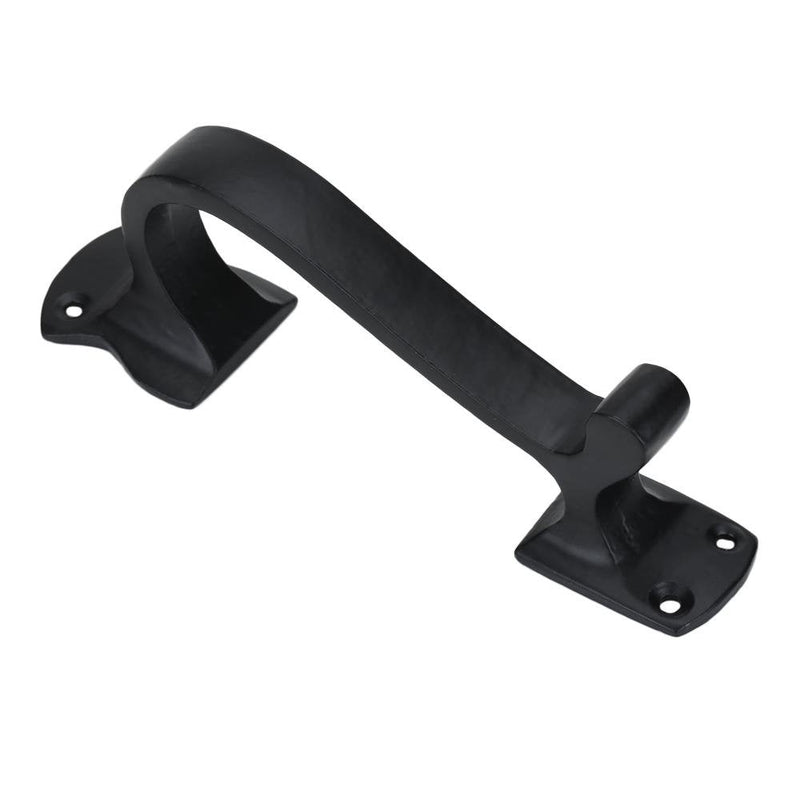 A29 Set of 2 Door Handle Pull, Heavy Duty Long Door Pulls for Kitchen Cabinets, Cabinet Pulls, Closet Pulls, Cast Iron Black Powder Coat Finish Gate Handles