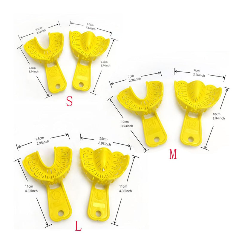6pcs/Bag Dental Thermoplastic Impression Tray S M L for Irregular Tooth Alignment Can Be Reshaped Printer Trays