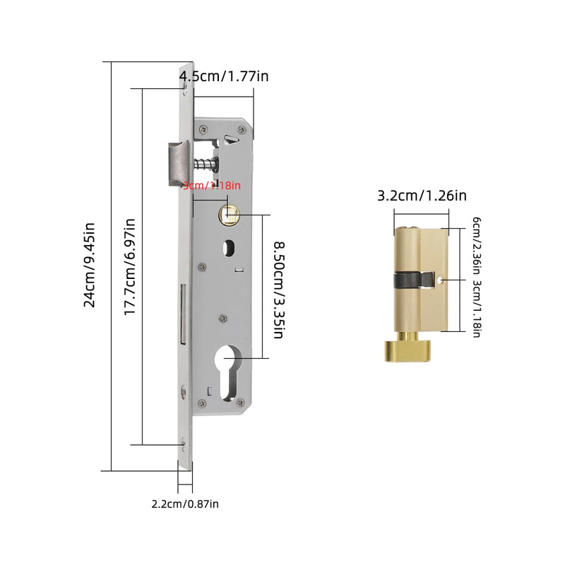 DOITOOL Lock Aluminum Alloy Replacement Handle with Lock for Security Easy to Install Sleek Design for Entry Patio Versatile Compatibility for Homes and Apartments White