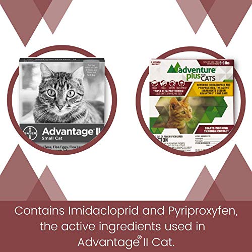 [Australia] - Adventure Plus Triple Flea Protection for Cats, 5-9 lbs, Cat Flea Treatment 4 Dose 