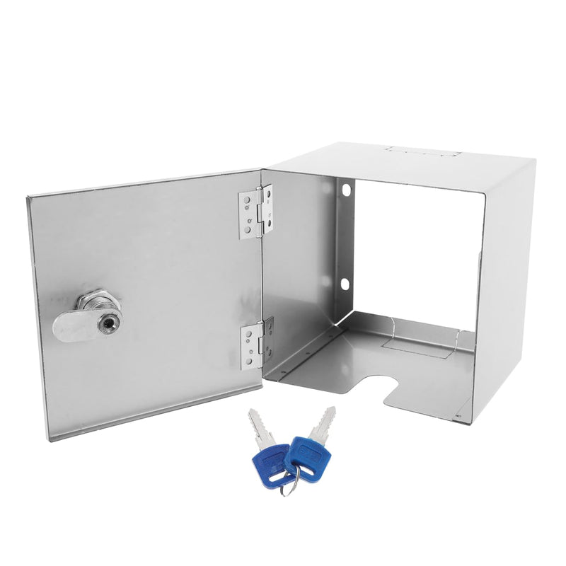 SEWACC Heavy-duty Stainless Steel Electric Outlet Security Box Lockable Weatherproof Socket Cover For Outdoor Use Anti-theft Electrical Box For Safety