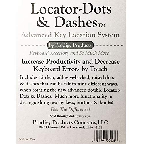 Low Vision Orange Locator Dots & Dashes - Raised Tactile Dots & Dashes Keyboard Location Stickers – 12 Pk, Transparent
