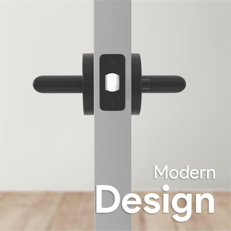 Mega Handles Ronn Privacy Lever & Lock Door Handle Set for Hallway, Closet and Bathroom, Keyless Lock, Heavy Duty Door Levers, Fits All Standard Door Sizes, Screws Included - Matte Black (1 Pack) 1 Pack