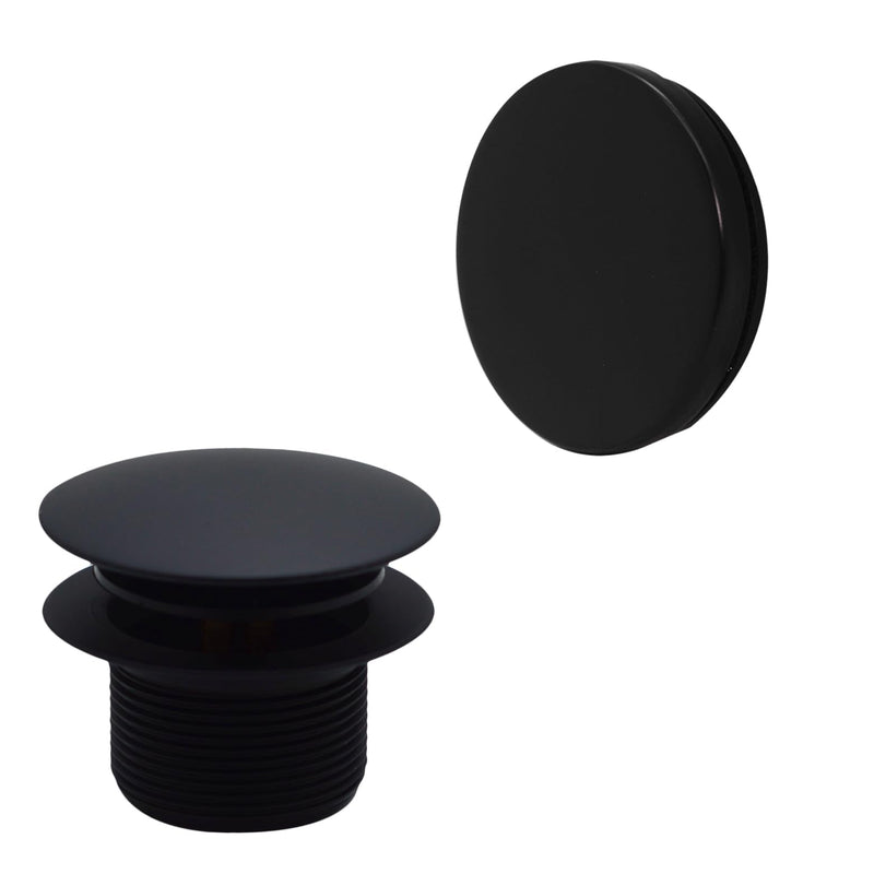 Westbrass D593ARK-62 Plumber's Pack Bath Waste Assembly with Tip-Toe Drain Plug, Illusionary Overflow Faceplate and Sch. 40 ABS Elbows, Matte Black