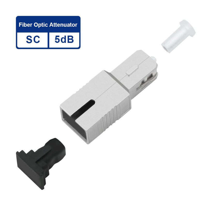 FLYPROFiber- 5dB SC Attenuator, SC/UPC Single Mode Fixed Fiber Optic Attenuator, SC Male to Female, 5dB-2pack 5db/SC 2