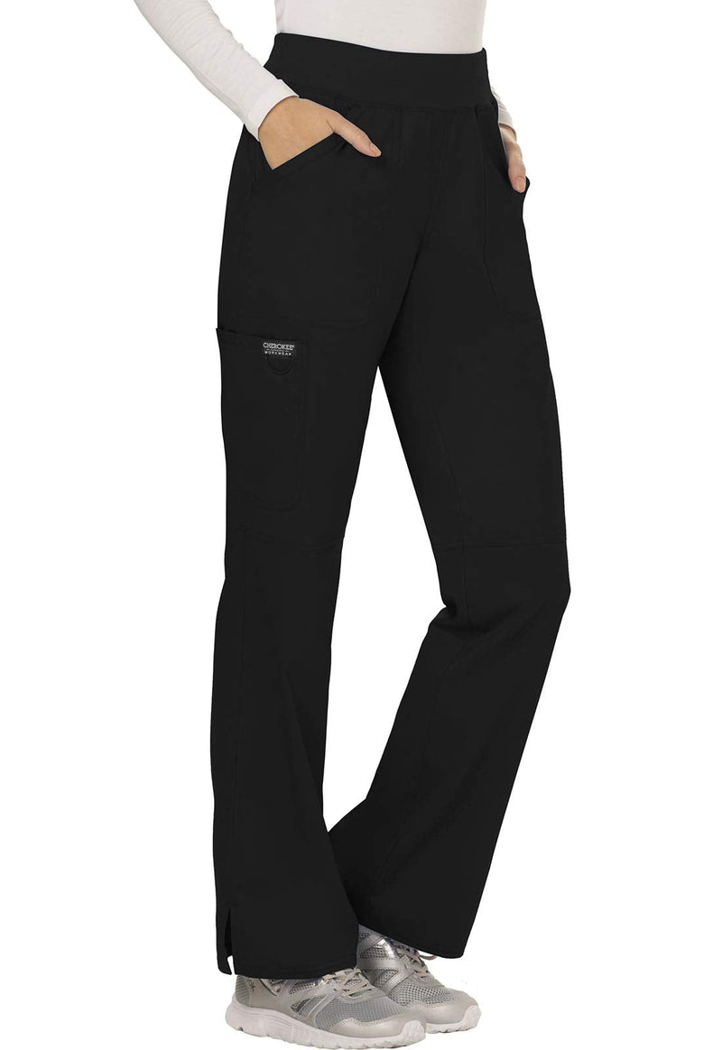 Workwear Revolution Pull-On Cargo Scrub Pants for Women, Soft Stretch, WW110 Medium Black