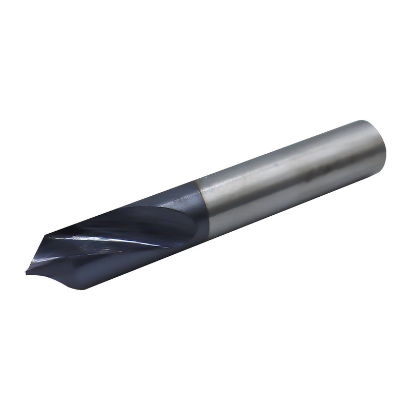 2Pcs 3/8in Solid Carbide Spotting Drill,90 Degree,2 Flutes,AlTiN Coated Bits Tool for Medium Hardness Steel, Brass, Iron 2
